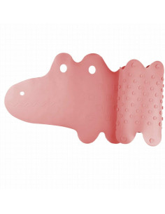 BN-BL149,Covoras de baie, Bocioland, Antiderapant, Cu ventuze, Silicon, 33 x 90 cm, Crocodile Pink