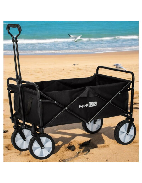 BN-81606,Carucior pliabil, FreeON, Pentru transportul diferitelor obiecte atat in casa, cat si in vacanta, Cu 2 buzunare, Maner 