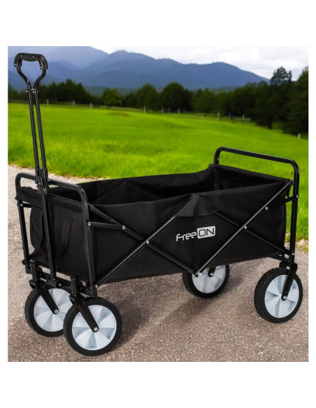 BN-81606,Carucior pliabil, FreeON, Pentru transportul diferitelor obiecte atat in casa, cat si in vacanta, Cu 2 buzunare, Maner 
