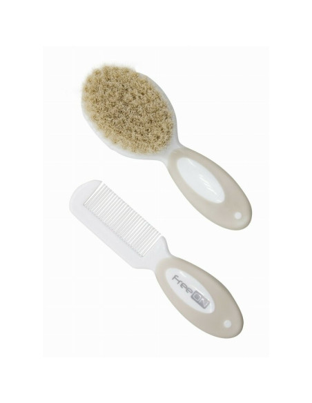 BN-82818,Set perie si pieptene, FreeON, Din peri naturali, 0 luni+, White