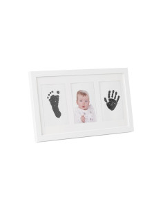 BN-8420421091555,Kit rama foto tripla, Jane, Cu cerneala pentru manuta si piciorus, Non-toxic, White