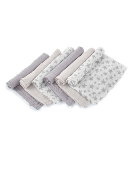 BN-8420421089170,Set 6 scutece, Jane, Din muselina de bambus, Hipoalergenice, 35 x 35 cm, Star