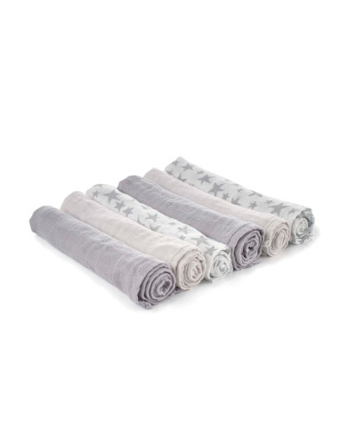 BN-8420421089170,Set 6 scutece, Jane, Din muselina de bambus, Hipoalergenice, 35 x 35 cm, Star