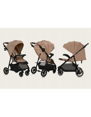 BN-LO-EMMA_ONE_BEIGE_SAND,Carucior sport, Lionelo, Emma One, Cu tavita, Suport pahar, Plasa de tantari, Roti EVA, Maner reglabil