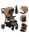 BN-LO-EMMA_ONE_BEIGE_SAND,Carucior sport, Lionelo, Emma One, Cu tavita, Suport pahar, Plasa de tantari, Roti EVA, Maner reglabil