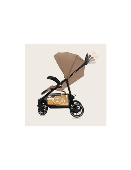 BN-LO-EMMA_ONE_BEIGE_SAND,Carucior sport, Lionelo, Emma One, Cu tavita, Suport pahar, Plasa de tantari, Roti EVA, Maner reglabil