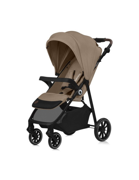 BN-LO-EMMA_ONE_BEIGE_SAND,Carucior sport, Lionelo, Emma One, Cu tavita, Suport pahar, Plasa de tantari, Roti EVA, Maner reglabil