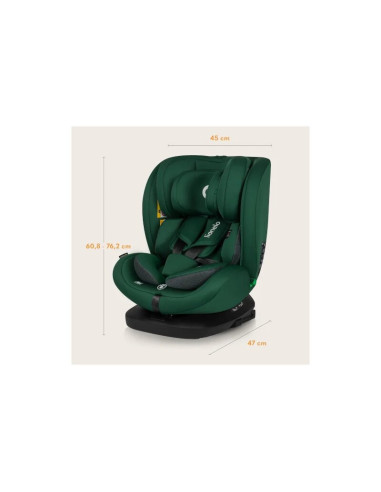 BN-LO-BASTIAAN_I-SIZE_GREEN_FOREST,Scaun auto, Lionelo, Bastiaan i-Size, 4 in 1, Protectie laterala, Cu spatar inclinabil in 4 p