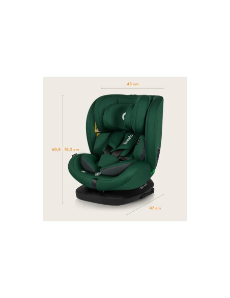 BN-LO-BASTIAAN_I-SIZE_GREEN_FOREST,Scaun auto, Lionelo, Bastiaan i-Size, 4 in 1, Protectie laterala, Cu spatar inclinabil in 4 p