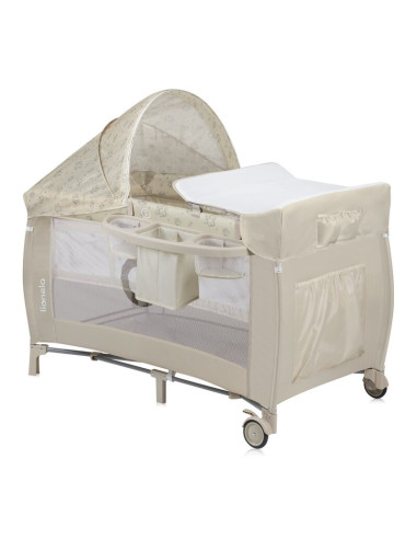 BN-LO-SVEN_PLUS_BEIGE_LATTE,Patut pliant, Lionelo, Sven Plus, 120x60 cm, Cu doua nivele, Cu arcada jucarii, masuta de infasat, v