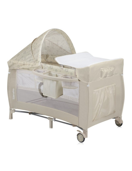 BN-LO-SVEN_PLUS_BEIGE_LATTE,Patut pliant, Lionelo, Sven Plus, 120x60 cm, Cu doua nivele, Cu arcada jucarii, masuta de infasat, v
