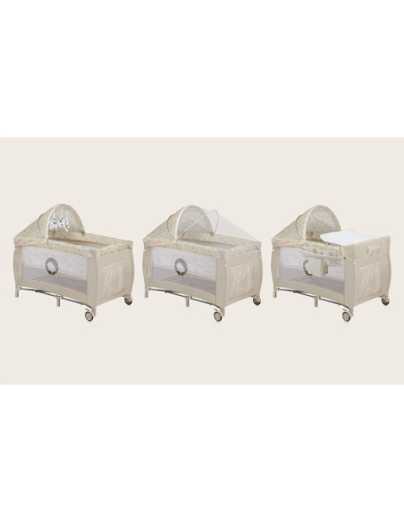 BN-LO-SVEN_PLUS_BEIGE_LATTE,Patut pliant, Lionelo, Sven Plus, 120x60 cm, Cu doua nivele, Cu arcada jucarii, masuta de infasat, v