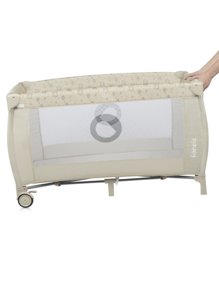 BN-LO-SVEN_PLUS_BEIGE_LATTE,Patut pliant, Lionelo, Sven Plus, 120x60 cm, Cu doua nivele, Cu arcada jucarii, masuta de infasat, v