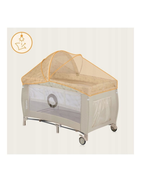 BN-LO-SVEN_PLUS_BEIGE_LATTE,Patut pliant, Lionelo, Sven Plus, 120x60 cm, Cu doua nivele, Cu arcada jucarii, masuta de infasat, v
