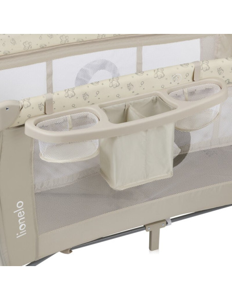 BN-LO-SVEN_PLUS_BEIGE_LATTE,Patut pliant, Lionelo, Sven Plus, 120x60 cm, Cu doua nivele, Cu arcada jucarii, masuta de infasat, v