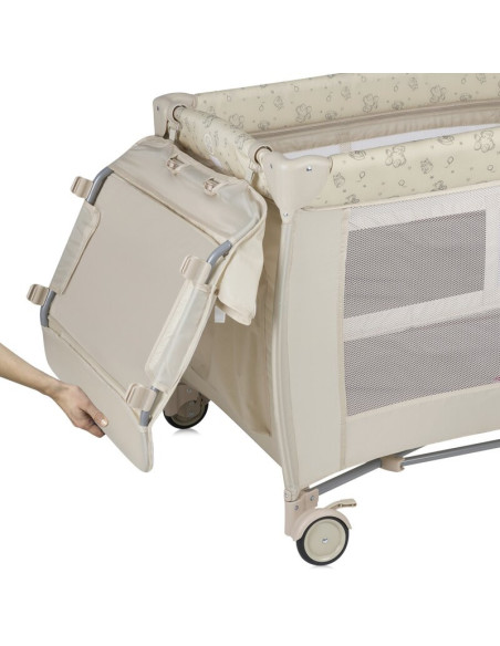 BN-LO-SVEN_PLUS_BEIGE_LATTE,Patut pliant, Lionelo, Sven Plus, 120x60 cm, Cu doua nivele, Cu arcada jucarii, masuta de infasat, v
