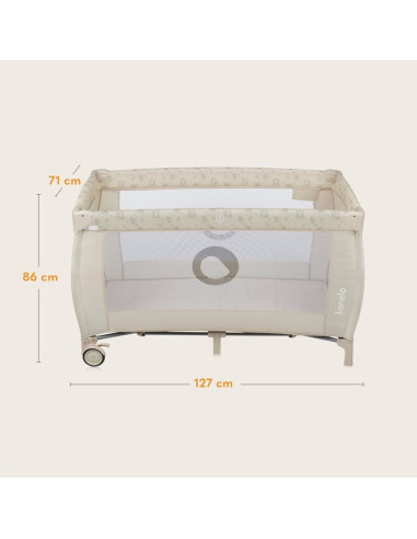 BN-LO-SVEN_PLUS_BEIGE_LATTE,Patut pliant, Lionelo, Sven Plus, 120x60 cm, Cu doua nivele, Cu arcada jucarii, masuta de infasat, v