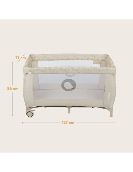 BN-LO-SVEN_PLUS_BEIGE_LATTE,Patut pliant, Lionelo, Sven Plus, 120x60 cm, Cu doua nivele, Cu arcada jucarii, masuta de infasat, v