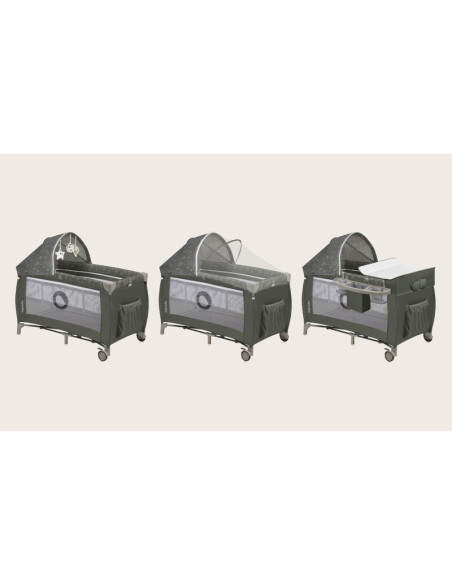 BN-LO-SVEN_PLUS_BEIGE_OLIVE,Patut pliant, Lionelo, Sven Plus, 120x60 cm, Cu doua nivele, Cu arcada jucarii, masuta de infasat, v