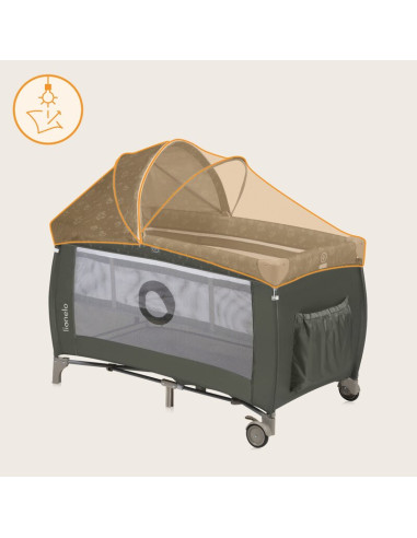BN-LO-SVEN_PLUS_BEIGE_OLIVE,Patut pliant, Lionelo, Sven Plus, 120x60 cm, Cu doua nivele, Cu arcada jucarii, masuta de infasat, v