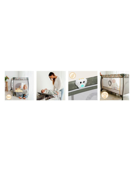 BN-LO-SVEN_PLUS_BEIGE_OLIVE,Patut pliant, Lionelo, Sven Plus, 120x60 cm, Cu doua nivele, Cu arcada jucarii, masuta de infasat, v
