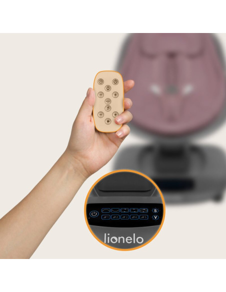BN-LO-BLOSSOM_PINK_MAUVE,Balansoar si sezlong, Lionelo, Blossom, 5 melodii, 5 moduri de balansare, Cu jucarii, Husa respirabila,