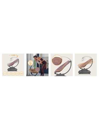 BN-LO-BLOSSOM_PINK_MAUVE,Balansoar si sezlong, Lionelo, Blossom, 5 melodii, 5 moduri de balansare, Cu jucarii, Husa respirabila,