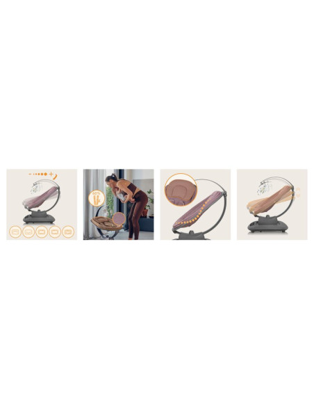 BN-LO-BLOSSOM_PINK_MAUVE,Balansoar si sezlong, Lionelo, Blossom, 5 melodii, 5 moduri de balansare, Cu jucarii, Husa respirabila,