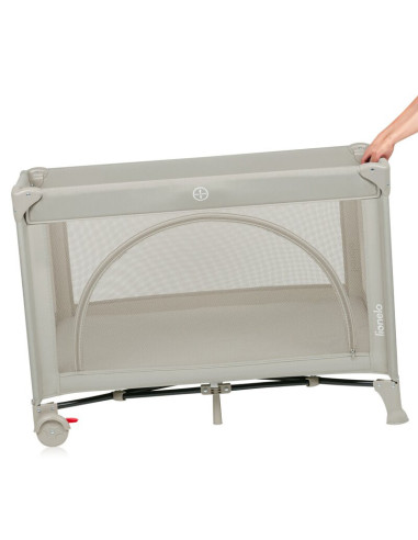 BN-LO-LAURA_BEIGE_SAND,Patut pliant, Lionelo, Laura, 102 x 74 cm, Cu doua nivele, Functie de tarc, Cu roti, Include salteluta si