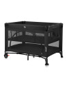 BN-LO-LAURA_BLACK_CARBON,Patut pliant, Lionelo, Laura, 102 x 74 cm, Cu doua nivele, Functie de tarc, Cu roti, Include salteluta 