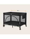 BN-LO-LAURA_BLACK_CARBON,Patut pliant, Lionelo, Laura, 102 x 74 cm, Cu doua nivele, Functie de tarc, Cu roti, Include salteluta 