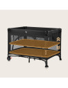 BN-LO-LAURA_BLACK_CARBON,Patut pliant, Lionelo, Laura, 102 x 74 cm, Cu doua nivele, Functie de tarc, Cu roti, Include salteluta 