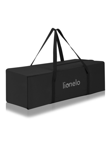 BN-LO-LAURA_BLACK_CARBON,Patut pliant, Lionelo, Laura, 102 x 74 cm, Cu doua nivele, Functie de tarc, Cu roti, Include salteluta 