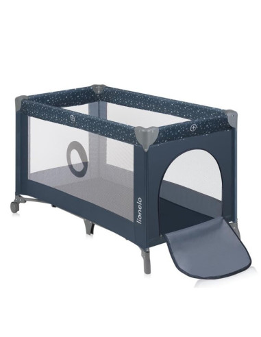 BN-LO-STEFI_BLUE_GREY,Patut pliant, Lionelo, Stefi, Cu un nivel, Cu intrare laterala cu fermoar, 2 roti, 120x60 cm, Conform cu s