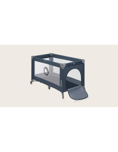 BN-LO-STEFI_BLUE_GREY,Patut pliant, Lionelo, Stefi, Cu un nivel, Cu intrare laterala cu fermoar, 2 roti, 120x60 cm, Conform cu s