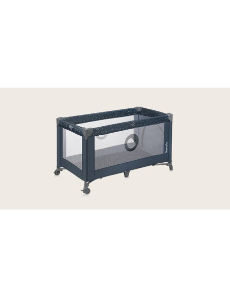 BN-LO-STEFI_BLUE_GREY,Patut pliant, Lionelo, Stefi, Cu un nivel, Cu intrare laterala cu fermoar, 2 roti, 120x60 cm, Conform cu s