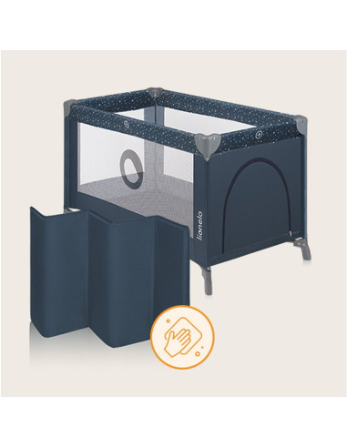 BN-LO-STEFI_BLUE_GREY,Patut pliant, Lionelo, Stefi, Cu un nivel, Cu intrare laterala cu fermoar, 2 roti, 120x60 cm, Conform cu s