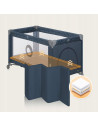 BN-LO-STEFI_BLUE_GREY,Patut pliant, Lionelo, Stefi, Cu un nivel, Cu intrare laterala cu fermoar, 2 roti, 120x60 cm, Conform cu s