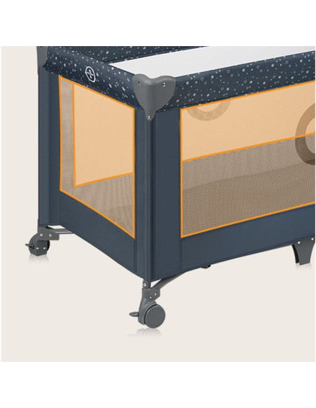 BN-LO-STEFI_BLUE_GREY,Patut pliant, Lionelo, Stefi, Cu un nivel, Cu intrare laterala cu fermoar, 2 roti, 120x60 cm, Conform cu s