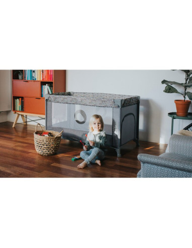 BN-LO-STEFI_BLUE_GREY,Patut pliant, Lionelo, Stefi, Cu un nivel, Cu intrare laterala cu fermoar, 2 roti, 120x60 cm, Conform cu s