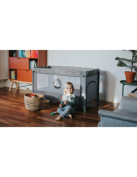 BN-LO-STEFI_BLUE_GREY,Patut pliant, Lionelo, Stefi, Cu un nivel, Cu intrare laterala cu fermoar, 2 roti, 120x60 cm, Conform cu s