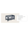 BN-LO-STEFI_BLUE_GREY,Patut pliant, Lionelo, Stefi, Cu un nivel, Cu intrare laterala cu fermoar, 2 roti, 120x60 cm, Conform cu s