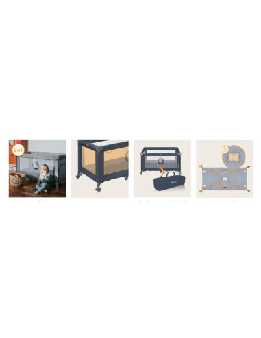 BN-LO-STEFI_BLUE_GREY,Patut pliant, Lionelo, Stefi, Cu un nivel, Cu intrare laterala cu fermoar, 2 roti, 120x60 cm, Conform cu s