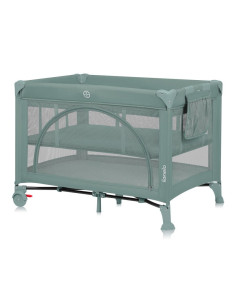 BN-LO-LAURA_GREEN_SAGE,Patut pliant, Lionelo, Laura, 102 x 74 cm, Cu doua nivele, Functie de tarc, Cu roti, Include salteluta si