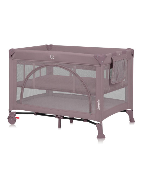 BN-LO-LAURA_PINK_NUDE,Patut pliant, Lionelo, Laura, 102 x 74 cm, Cu doua nivele, Functie de tarc, Cu roti, Include salteluta si 