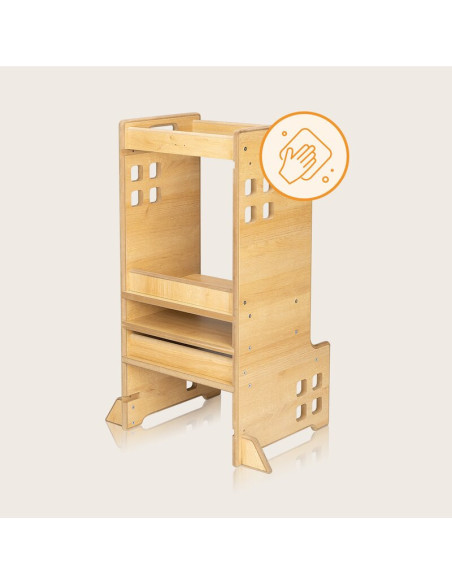 BN-LO-CASS_WHITE,Turn de invatare Montessori, Lionelo, Cass, Functie de raft pentru carti, Pana la 30 kg, 12 luni - 6 ani, Din M