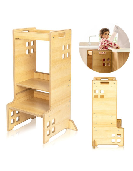 BN-LO-CASS_WHITE,Turn de invatare Montessori, Lionelo, Cass, Functie de raft pentru carti, Pana la 30 kg, 12 luni - 6 ani, Din M