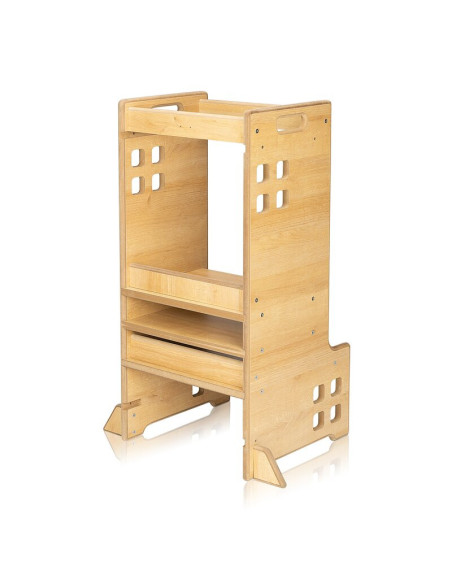 BN-LO-CASS_NATURAL,Turn de invatare Montessori, Lionelo, Cass, Functie de raft pentru carti, Pana la 30 kg, 12 luni - 6 ani, Din