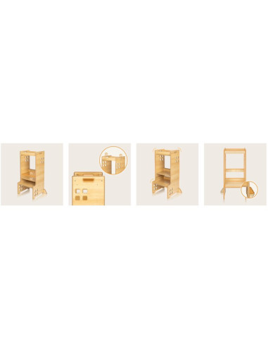 BN-LO-CASS_NATURAL,Turn de invatare Montessori, Lionelo, Cass, Functie de raft pentru carti, Pana la 30 kg, 12 luni - 6 ani, Din