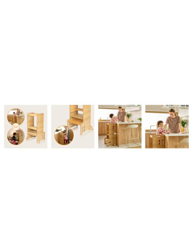 BN-LO-CASS_NATURAL,Turn de invatare Montessori, Lionelo, Cass, Functie de raft pentru carti, Pana la 30 kg, 12 luni - 6 ani, Din